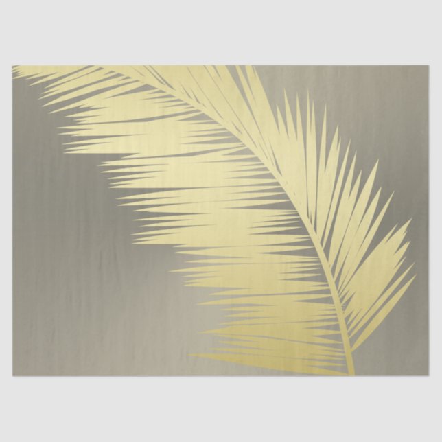 Papel De Seda Hojas doradas de palma tropical (Anverso)