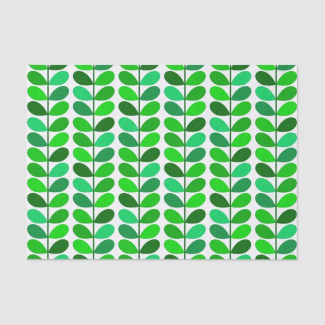 Papel De Seda Hojas, esmeralda y verde lima danesas de los (Anverso)