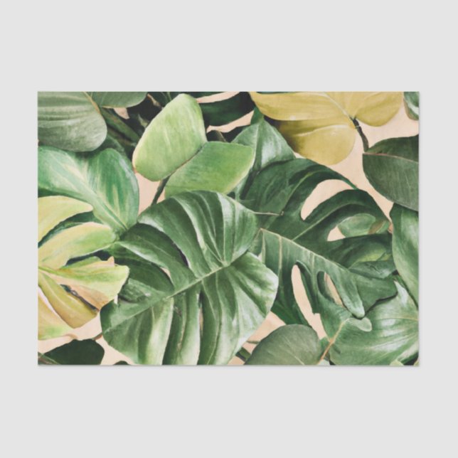 Papel De Seda Hojas florales/hawaianas/tropicales (Anverso)