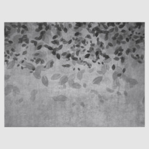 Papel De Seda Hojas grises y negras en descomposición gris
