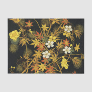 Papel De Seda Hojas japonesas de otoño Antiguo Botánico