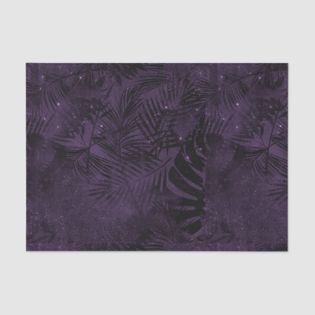 Papel De Seda Hojas moradas y negras (Anverso)