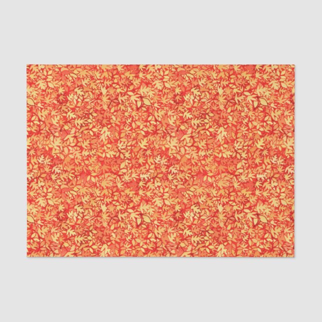 Papel De Seda Hojas, naranja y oro de otoño (Anverso)