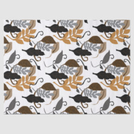 Papel De Seda Hojas negras grises del neutral de Brown