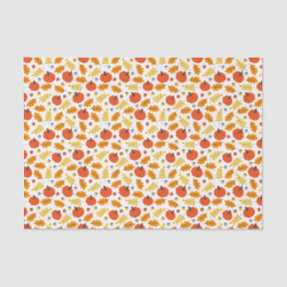 Papel De Seda Hojas otoñales y calabazas