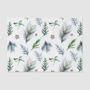 Papel De Seda Hojas Rústicas Botánicas de Pino Selvático