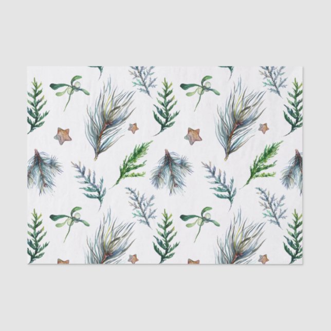 Papel De Seda Hojas rústicas de pino carpintero (Anverso)
