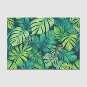 Papel De Seda Hojas Tropicales de Monstera Patrón de Jungla