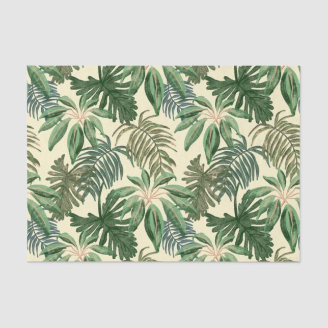 Papel De Seda Hojas tropicales de palmera (Anverso)