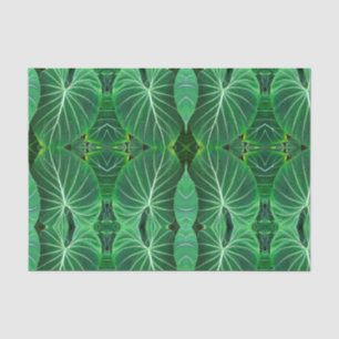 Papel De Seda Hojas tropicales verdes de la selva de la selva