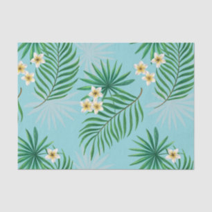Papel De Seda Hojas tropicales y flores