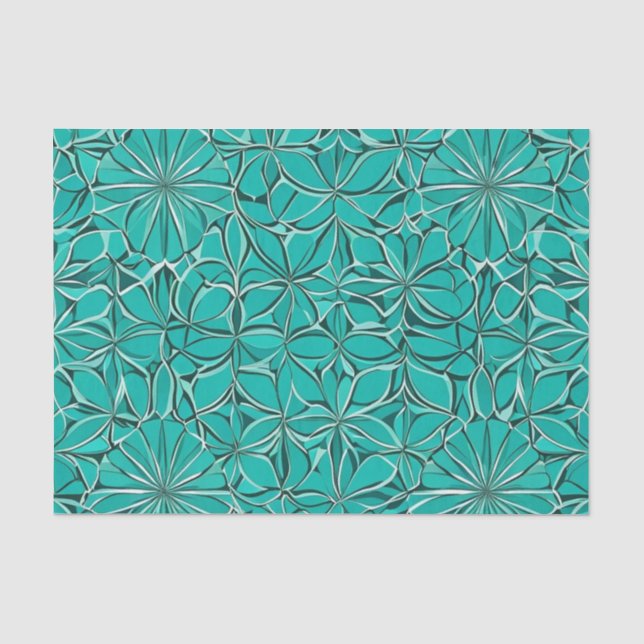 Papel De Seda Hojas verde azuladas y verdes (Anverso)