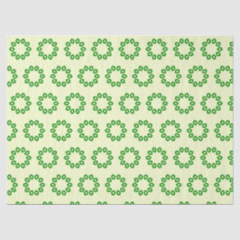 Papel De Seda Hojas verdes en círculo sobre amarillo