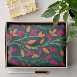 Papel De Seda Hojas verdes oscuras botánicas elegante envoltura