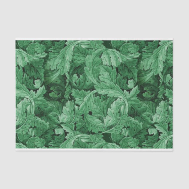 Papel De Seda Hojas verdes (por William Morris) (Anverso)