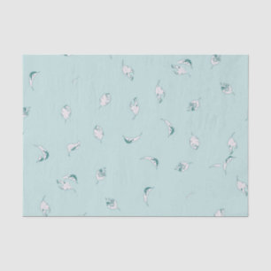 Papel De Seda Hojas verdes y blancas claras