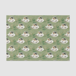Papel De Seda Hojas verdes y taza de café con granos