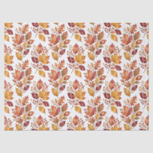 Papel De Seda Hojas y bayas de otoño en acuarela