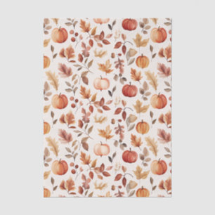 Papel De Seda Hojas y manzanas con temática de otoño de color os