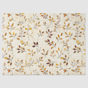Papel De Seda Hojas y ramas botánicas terrosas rústicas