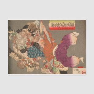 Papel De Seda Hōjō Takatoki, Señor de Sagami, advierte de Tengu