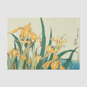 Papel De Seda Hokusai Saltamontes Iris Grabado Vintage: Japonés