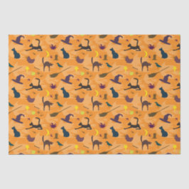 Papel De Seda Hola Bruja - sin fisuras patrón de Halloween.