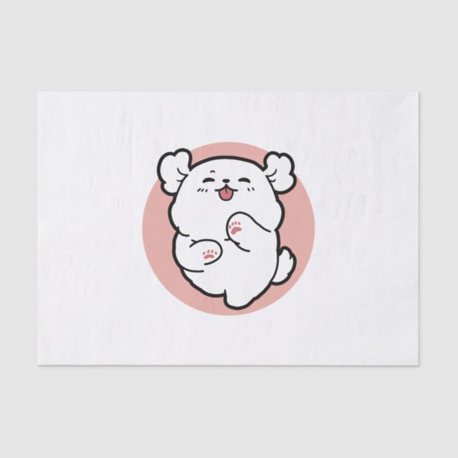 Papel De Seda ¡Hola! - Diseño feliz de Personalizados de perros  (Anverso)