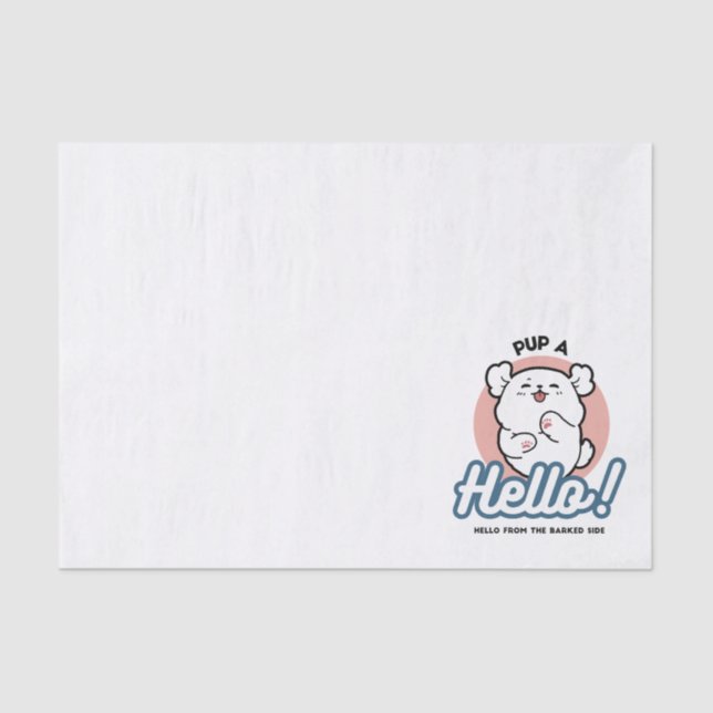 Papel De Seda ¡Hola! - Diseño feliz de Personalizados de perros  (Anverso)