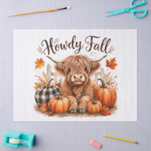 Papel De Seda Hola Otoño Vaca Highland Feliz Día de Acción de Gr