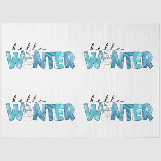 Papel De Seda Hola Personalizar Winter Snowman (Anverso)