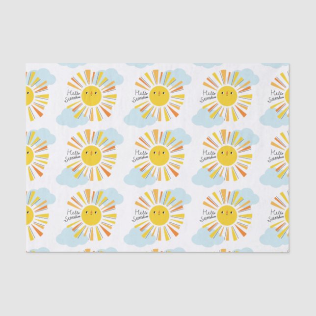 Papel De Seda Hola Sunshine Baby Shower (Anverso)
