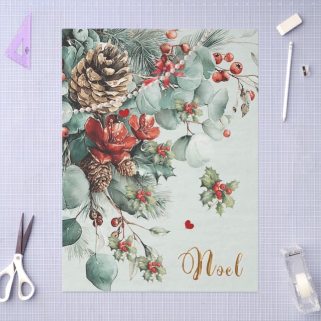 Papel De Seda Holiday Branches Tree Tissue Paper (Artesanía)