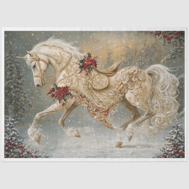 Papel De Seda Holiday Golden Unicorn (Anverso)
