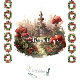 Papel De Seda Holiday Magical Castle Decoupage Paper