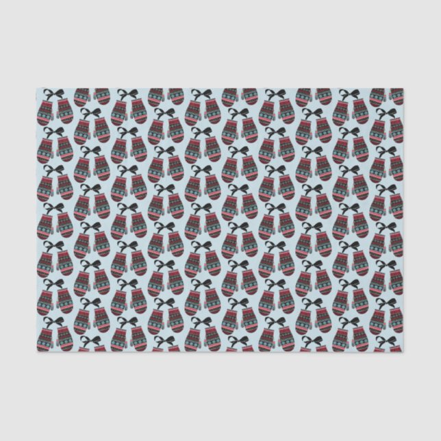 Papel De Seda Holiday Mittens Warm Warm Navidades Tissue Paper (Anverso)