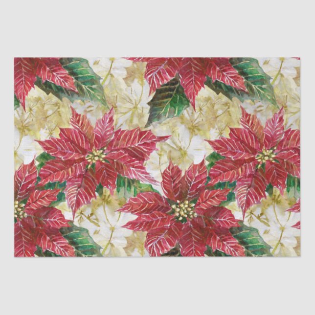 Papel De Seda Holiday Poinsettia (Anverso)