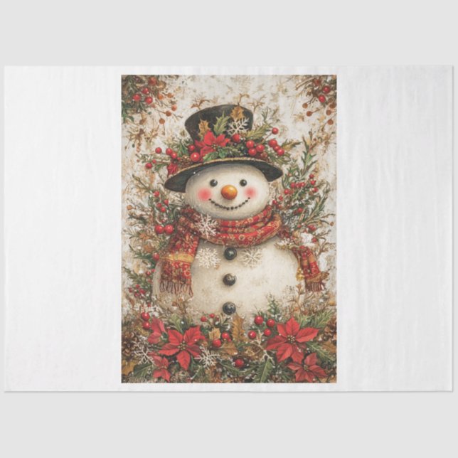 Papel De Seda Holiday Snowman (Anverso)