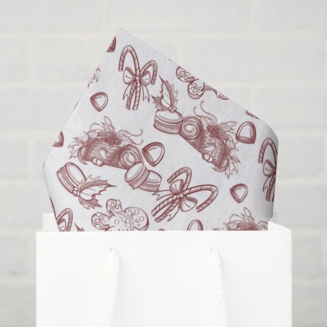 Papel De Seda Holiday Sweets- Peppermint (Sheer) (Bolsa de regalo)