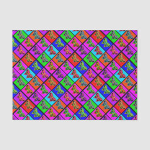 Papel De Seda holiES - Mosaico de mariposas psicodélicas