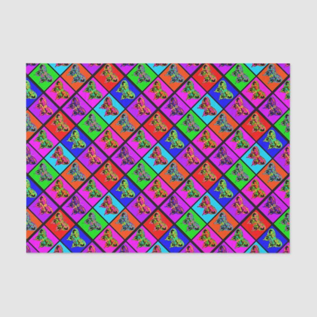 Papel De Seda holiES - Mosaico de mariposas psicodélicas (Anverso)