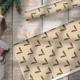 Papel De Seda Holly Berries Christmas - Holly Sprig
