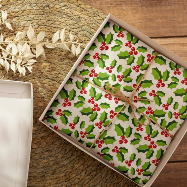 Papel De Seda Holly Berries Holly deja Mistletoe Holiday (Subido por el creador)