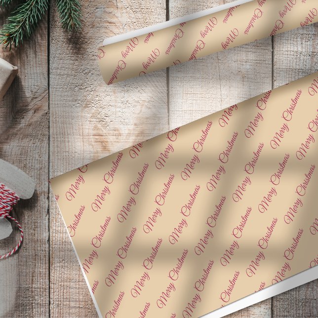 Papel De Seda Holly Berries Red on Gold Merry Christmas (Subido por el creador)