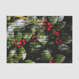 Papel De Seda Holly Berry Vertical Tissue Paper