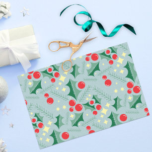 Papel De Seda Holly deja el patrón de Navidades de las estrellas