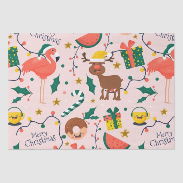 Papel De Seda Holly Gifts Navidades Pink (Anverso)