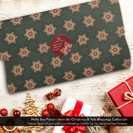 Papel De Seda Holly Star Navidades tradicionales Green