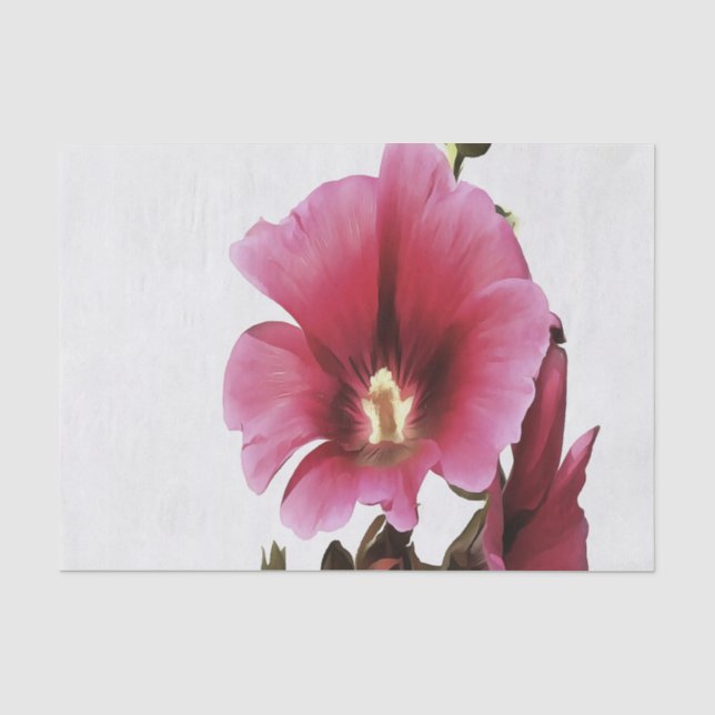 Papel De Seda Hollyhock Rosa Celestial Flor Malva Floral (Anverso)