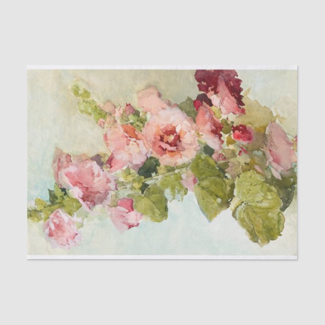 Papel De Seda Hollyhocks por Franz Bischoff (Anverso)